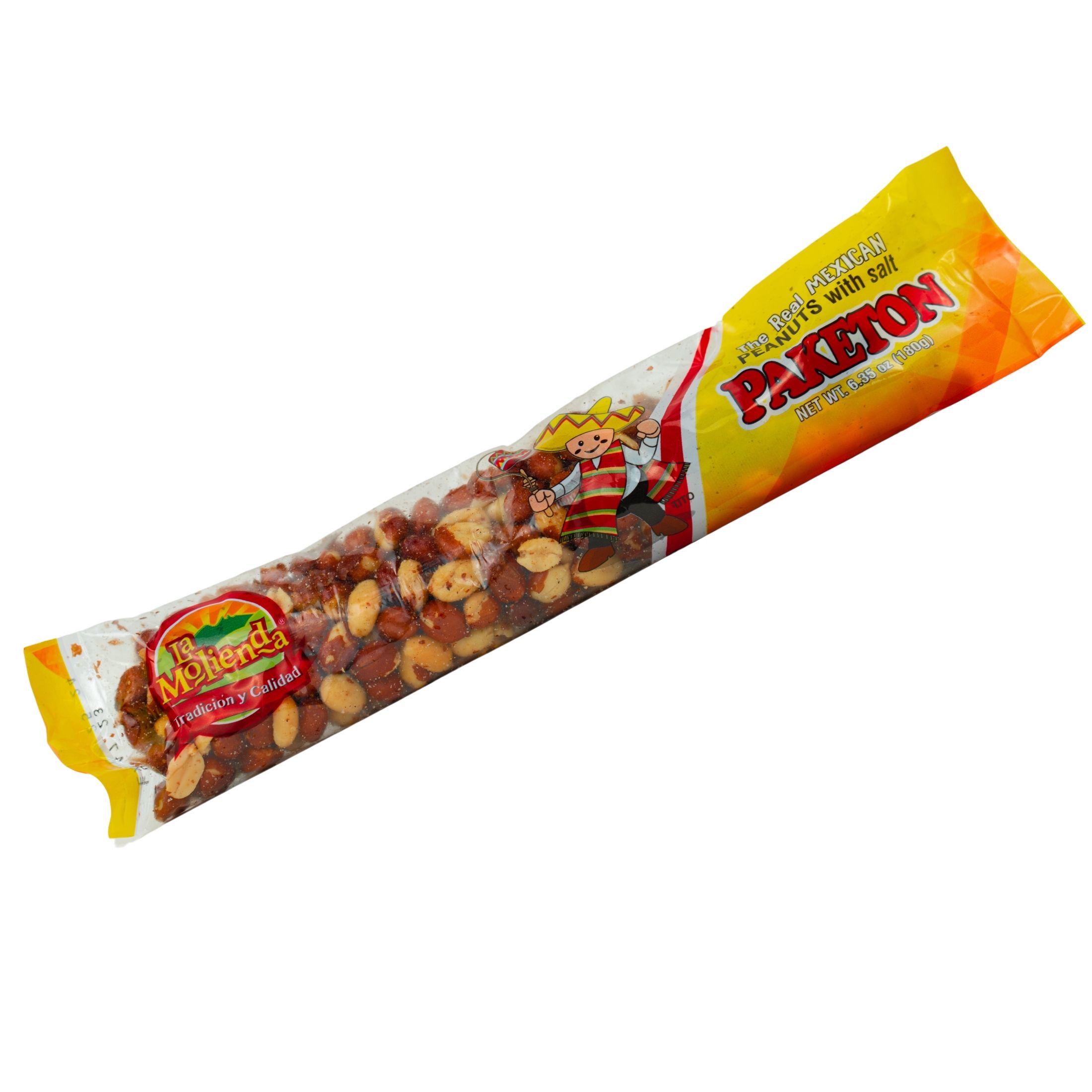 (4 pack) La Molienda Salted Paketon Peanuts, Mexican Traditional Nut Treat, 6.3 oz