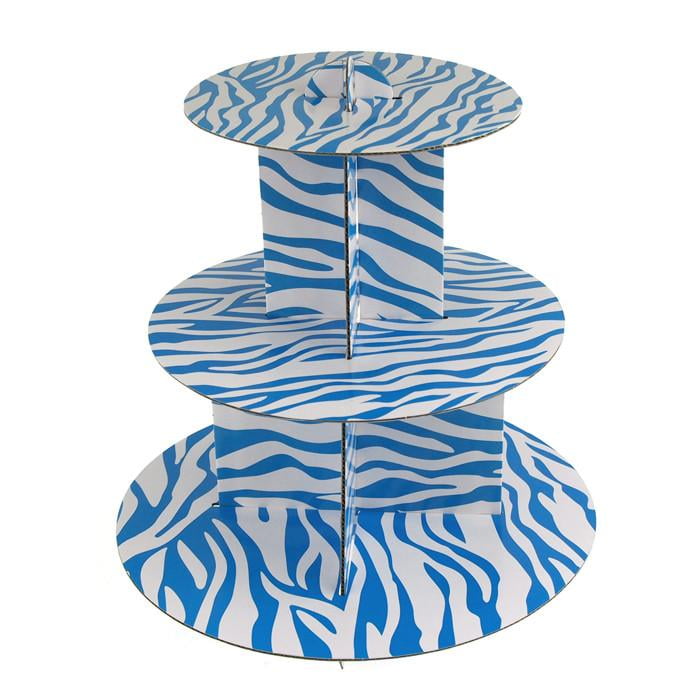 Spiral Zebra Cardboard Cupcakes Holder Stand, 12Inch