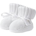 thumbnail image 4 of Fangool Zapos para recién nacidos | Botitas de punto suave | Un abrazo suave para los pies de tus peques | Zapos cálidos, cómodos y ligeros para niños y niñas (blanco y rosa, 0-6 meses), 4 of 5