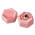 thumbnail image 5 of QIQUWOHUL Gorgeous Antique Jewelry Ring Box Velvet Ring Box Hexagon Single Ring Box Premium Vintage Double Ring Holder For Proposal Engagement Wedding Photoshoots, 5 of 6