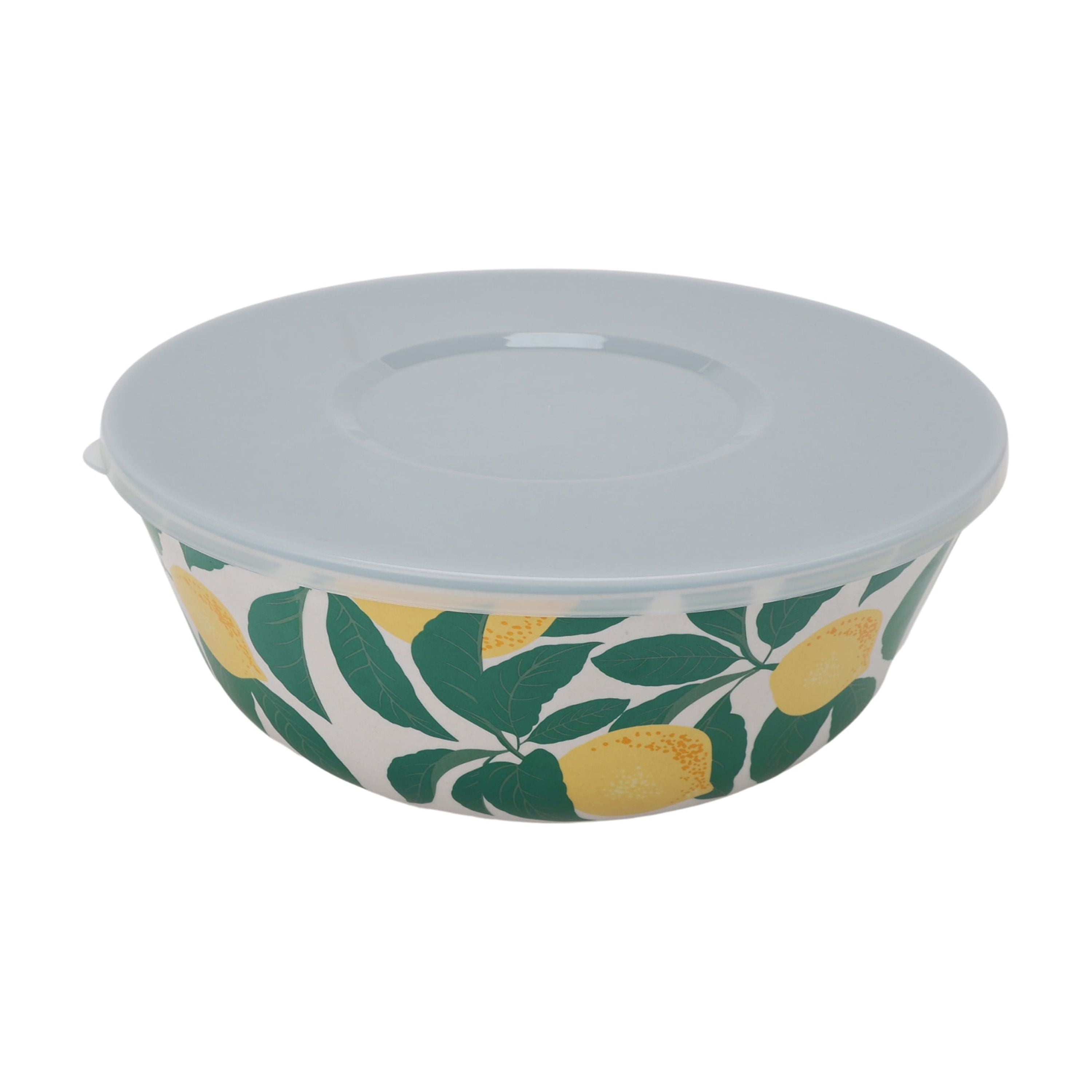 Mainstays by Becky G. & Alejandra Bamboo Melamine 4-Piece Serve Bowl Set, Lemon & Green