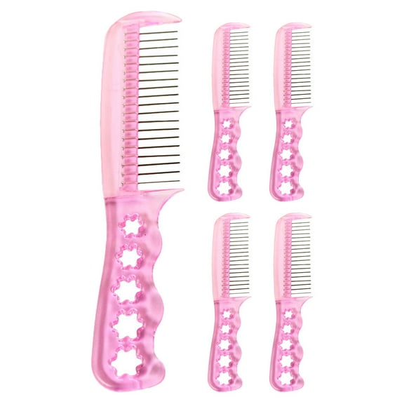 unbranded  5 Pcs Dandruff Comb for Women Teasing Fine Hair Brush Woman Pink