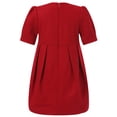 thumbnail image 2 of Little Girls Red Pleat Details Elegant Dress 5, 2 of 7