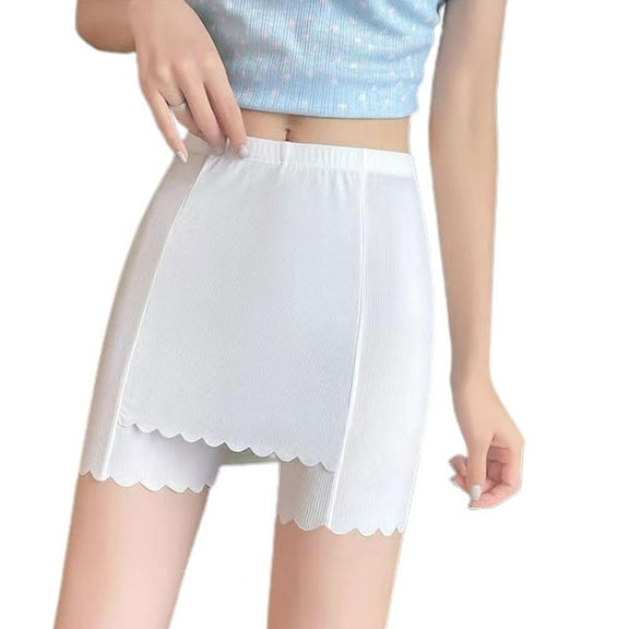 Lttoisl® Double Layer Invisible Under Skirt Shorts Anti-Chafing Crotch Shor> Safety Y5 [α G9L9