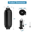 thumbnail image 5 of 4 Pack Boat Fender with 4 Ropes, 1 Air Pump and 1 Storage Bag,Inflatable Boat Bumpers for Pontoon 10-35ft Boats, Fishing Boats and Yachts, 5 of 8