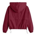thumbnail image 6 of Ihhxva Jacket for Women Hooded Windbreaker with Drawstring Zip-Up Outerwear, Lightweight Rain Coat Pockets Outdoor Activities S-2XL, 6 of 9