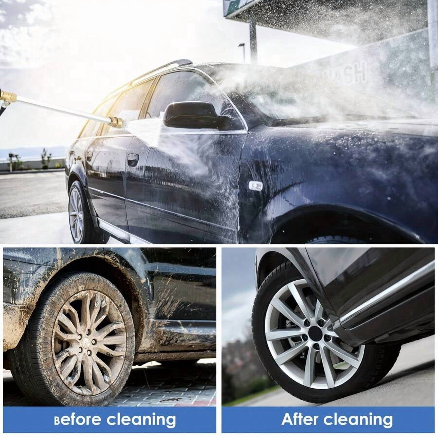 One High-Pressure Cleaning Water Gun, Equipped With Two Nozzles - A Versatile Gardening Hose Accessory, Suitable For Efficient Cleaning Of Cars And Gardens. No Batteries Required. Strong Structure