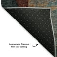 thumbnail image 5 of Addison Rugs Mayfield Premium Machine Washable Transitional Abstract Teal Rectangle Rug, 5' X 7'6" Machine Washable Transitional Abstract Teal Oversized Sherpa Throw Blanket, 5 of 6