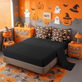 thumbnail image 3 of Homewish Spooky Halloween Skull 7 Pieces Full Size Bedding Sets,Autumn Floral Print Full Size Bed in a Bag,Black Orange Purple,Black Reversible, 3 of 8