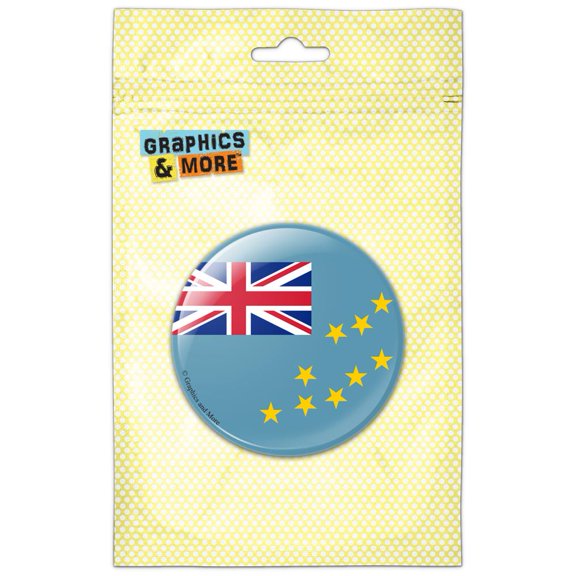 Tuvalu National Country Flag Pinback Button Pin Badge