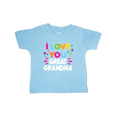 

Inktastic I Love You Great Grandma with Flowers Gift Baby Girl T-Shirt