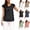 Black, variant on CAIXAI Tshirts Shirts for Women Short Sleeve Tshirts Solid Basic Tops for Women Fashion Women's Basic White Shirts Basic Tees Blouses for Women Trendy