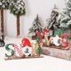 thumbnail image 3 of ER 3 piezas de decoraciones navideñas, artesanías de madera, adornos de muñecos sin rostro pintados Rojo Verde, 3 of 5
