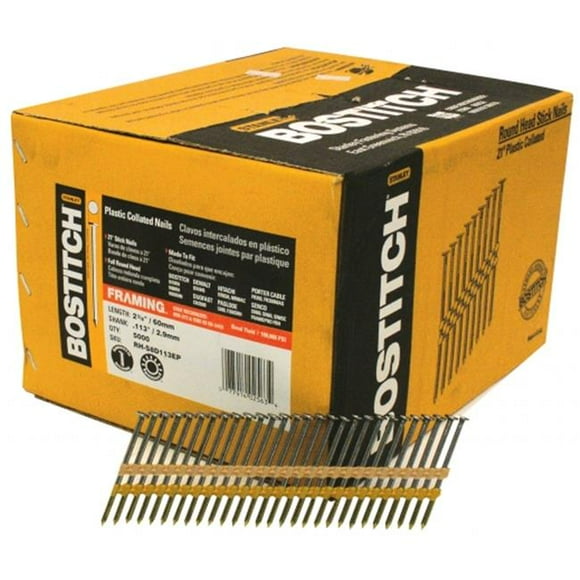 Stanley Bostitch 5 000 Count 2.38 in. Smooth Shank 21 degrees Plastic Collate