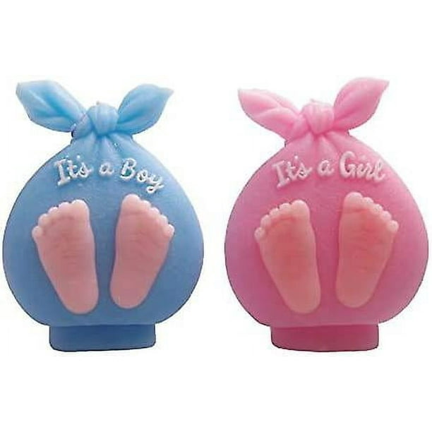 Boy-Girl Molde de vela de silicona para Baby Shower, molde de jabón de silicona para pies de bebé 3d, molde para fondant para decoración de pasteles, molde de chocolate y caramelo