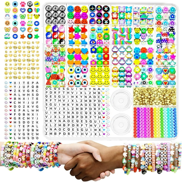 Kit para hacer pulseras de amistad ARTDOT Clay Beads 1642 unidades