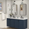 thumbnail image 4 of 2 Handles 3 Hole Deck Mount Bathroom Faucet Set with Pop-up Drain and Hose,Matte Black, 4 of 8