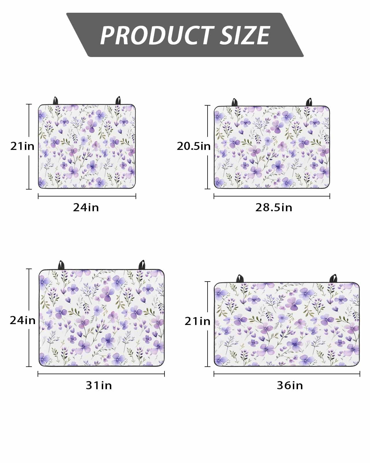 Stove Top Covers for Electric Stove, Purple Spring Floral Glass Stovetop Cover Protector, Pastoral Botanical Watercolor Induction Cooktop Protector Oven Mat for Kitchen Countertop 24"x21"