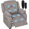 thumbnail image 1 of HOMCOM Massage Recliner Chair with Quiet Motor Pet-Friendly Fabric Brown, 1 of 10