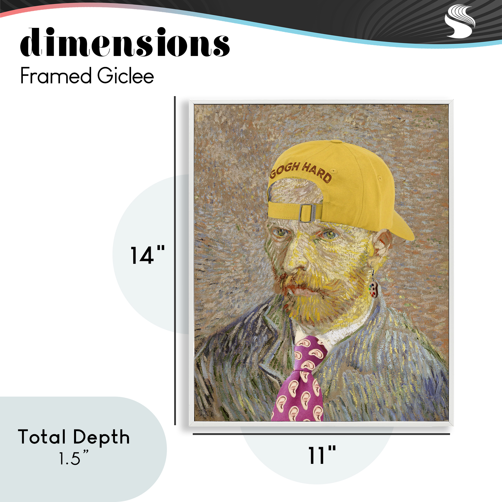 Van Gogh in Yellow hat White Framed Giclee Art, design by Masters Redux