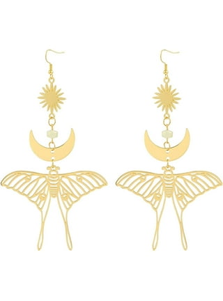  Luna Moth Earrings by d'ears Non-Tarnish Sterling