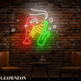 thumbnail image 3 of Glowneon Shrimp Blows Trumpet Christmas Neon Sign, Seafood Xmas Decor, 3 of 5
