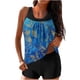 thumbnail image 2 of Trajes de baño Amzcrzy Tankini para mujer, trajes de baño, trajes de baño, bikini, traje de baño de dos piezas con estampado de moda de cintura alta conservador para mujer, multicolor, M, 2 of 5