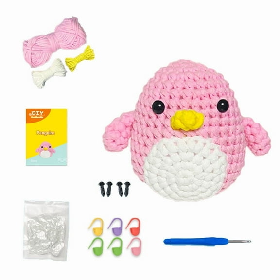Beginner Crochet Kit - Cute Animal,Crochet Kits for Kids and Adults, Crochet Kit for Beginners with Step-by-Step Video Tutorials, Bundle Includes Yarn, Hook, Needles, Accessories