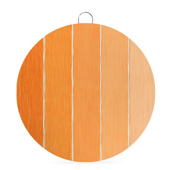 Welcome Sign for Front Door, Orange Ombre Wood Round Metal Wall Art Wreaths, Farmhouse Vintage Gradient Wooden Outdoor Indoor Wall Hanging Sign for Porch Decor Housewarming Gifts 5.9 Inch