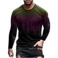 thumbnail image 2 of Tbopshirt Mens Tops Men Fashion Casual Round Neck Pullover Printing Long Sleeve T Shirt Blouse, 2 of 3