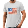 thumbnail image 4 of T-shirt for Men Plus Size Independence Day Short Sleeved Printed T-shirt White XXL, 4 of 5
