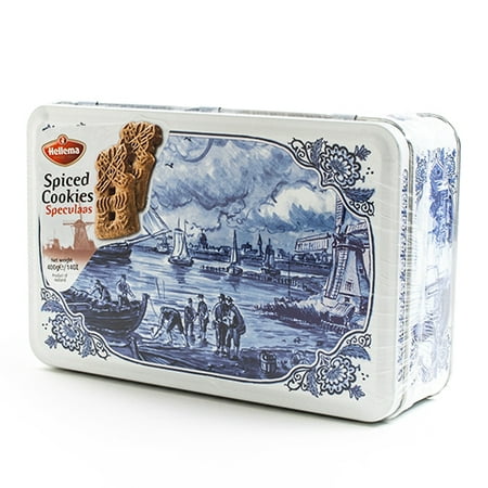 Hellema Speculaas (Dutch Spiced Cookies) in Gift (Best Popcorn Gift Tin)