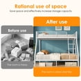 thumbnail image 3 of UIOWIO Bunk Bed Twin over Full Bunk Beds with Ladder,Heavy Duty Metal Bunk Bed Frame with Wall Fastener Screws,Twin Full Size Bed Bunk Bed with Full-Length Guardrail for Adults,White, 3 of 8