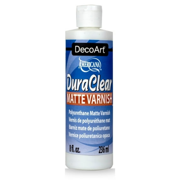 DecoArt DuraClear Matte Varnish, 8 fl oz, Clear Acrylic Sealer for Craft & Décor Surfaces