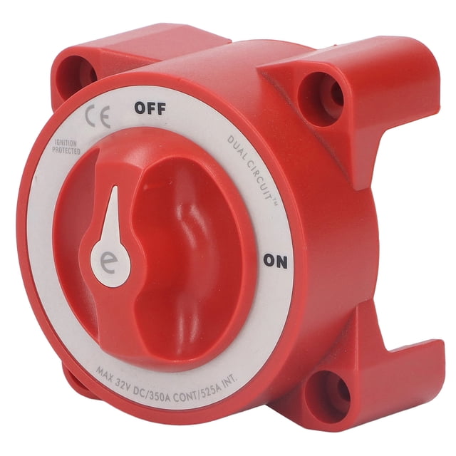 Battery Power Knob Switch, 350A 4 Studs Battery Disconnect Switch IP66 Waterproof For Yacht RV Car Boat