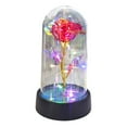 thumbnail image 2 of Wuztai Colorful Rose Flower Glass Dome, Valentine's Gift with Colorful LED Lights, Preserved Flower, 2 of 7
