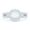 thumbnail image 2 of Sterling Silver Split Shank 1.0CT Simulated Round Brilliant Cut Diamond Halo Engagement Ring Bridal Ring For Women (12), 2 of 6