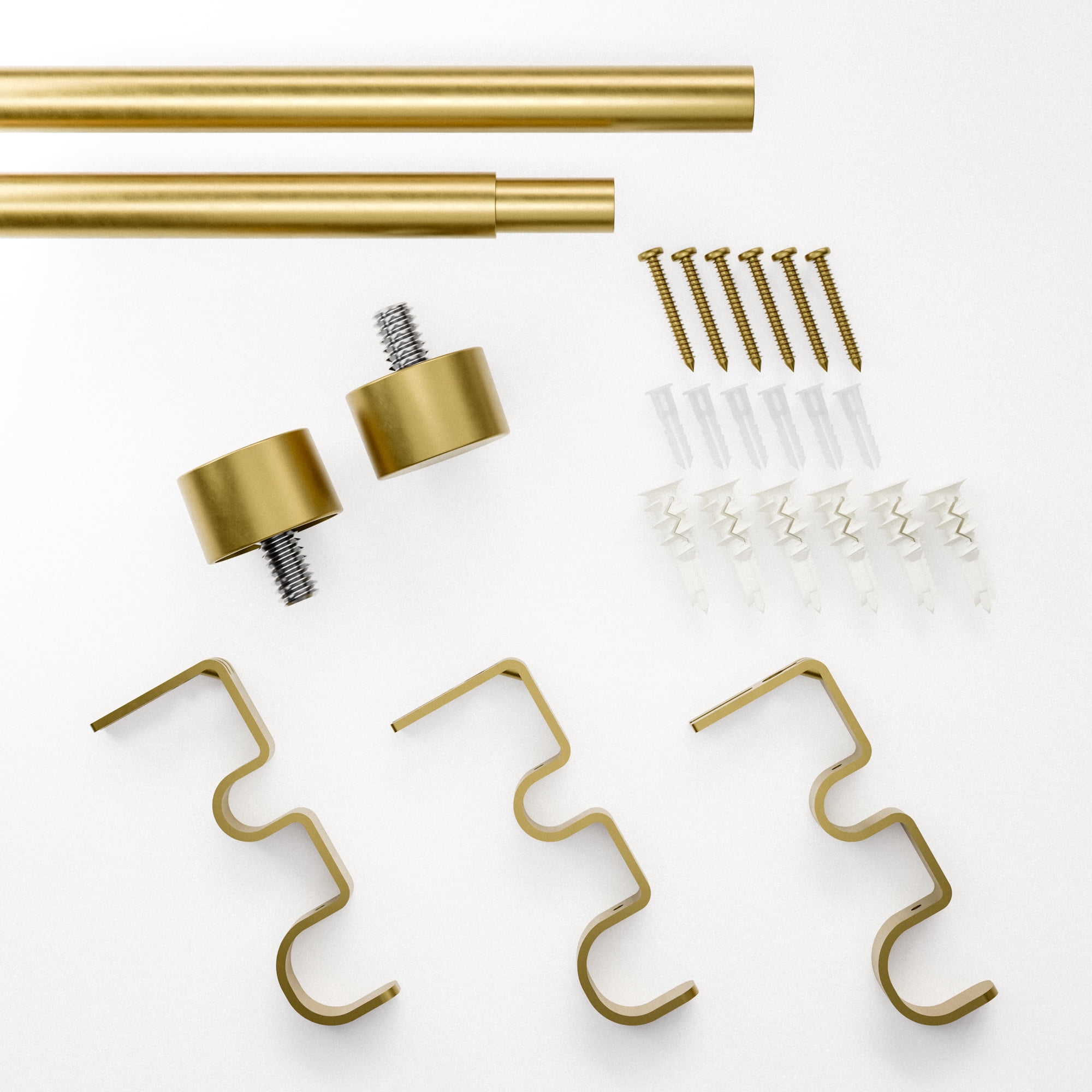 Better Homes & Gardens 5/8" Plated Brass Adjustable Add on Curtain Rod Kit, 32"-120"