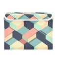 thumbnail image 7 of Yayeee Collapsible Cube Storage Bin with Lid Fabric Closet Decorative Basket with Handles, Pink Cubes, 7 of 7