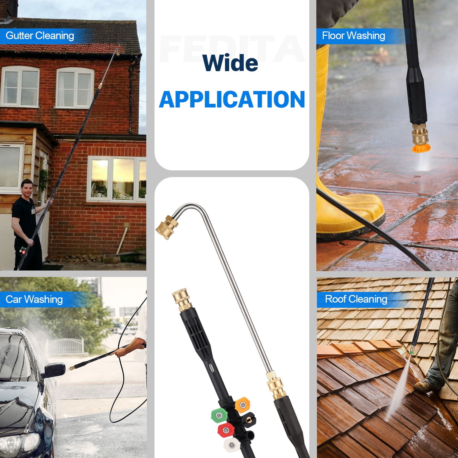 OCHAPA Pressure Washer Extension Attachment Wand, Quick Connect