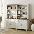 thumbnail image 6 of WAMPAT 72'' Tall Credenzas & Sideboard with Shelves, 34'' Wide Dining Hutch with Drawers and Doorss, Farmhouse Sideboard for Kitchen, Home Decor, Living Room, White, 6 of 7