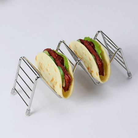 

1pc Stainless Steel Wave Shaped Taco Holder Mexican Food Rack Stand Holds Hard Soft Shells Wave Kitc