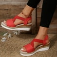 thumbnail image 6 of Mostsola Platform Wedges Sandals for Women Peep Toe Slingback Espadrille Slip on Cross Band Shoes, 6 of 9