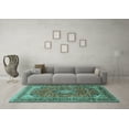 thumbnail image 3 of Ahgly Company Indoor Rectangle Medallion Turquoise Blue Traditional Area Rugs, 6' x 9', 3 of 4