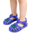 thumbnail image 4 of Viluyesy Boys Girls Jelly Sandals Closed Toe Hook Loop Strap Dinosaur Cartoon Summer Water Beach Shoes for Kids Dark Blue Size 4-5 Years, 4 of 6