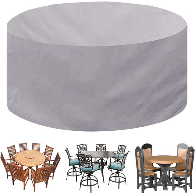 Housses de Meubles de Patio Extérieur 79 Pouces D x 43 Pouces H, Housses de Meubles Imperméables, Housses de Meubles de Jardin Robustes, Tissu Oxford Résistant aux Déchirures, pour Table Ronde et Chaises