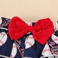 thumbnail image 7 of WOYY Baby Girls Summer Baseball Print Ruffle Romper Shorts Headband Set, Sizes 0-18 Months, 7 of 7