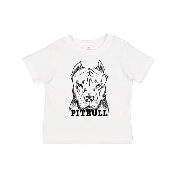 Inktastic Pitbull Sketch Portrait with Dog Breed Name Boys or Girls Toddler T-Shirt