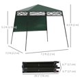 thumbnail image 3 of Outsunny 7' x 7' Garden Foldable Pop Up Gazebo Tent with Backpack Outdoor Party Canopy, Green & Black, 3 of 10