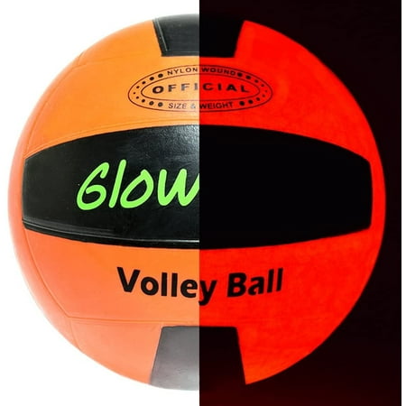GlowCity Glow-in-the-Dark LED Light-Up Volleyball, Official Size & Weight, Batteries Included & Water-Resistant, For Adults & Kids